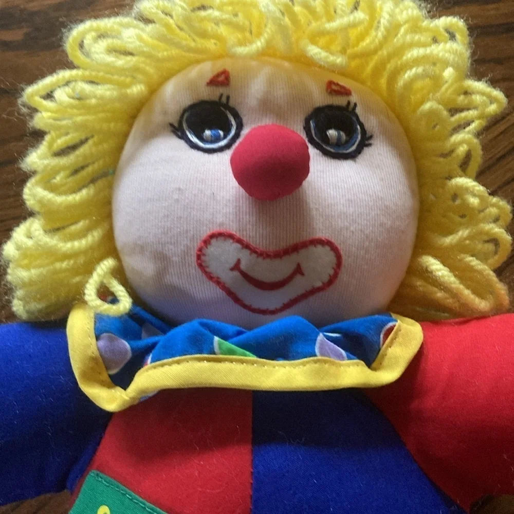 90’s learn and play clown plush primary colors
